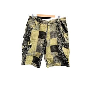Air Jordan Green Patchwork Pattern Cotton Men's Cargo Jean Shorts Size 36R‎
